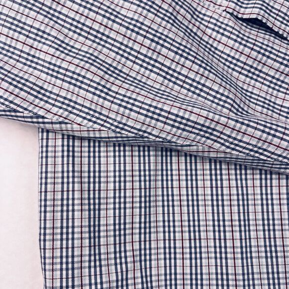 Duluth Trading Co Button Down Shirt Relaxed Mens XL Blue White Red Plaid Cotton - Picture 9 of 14